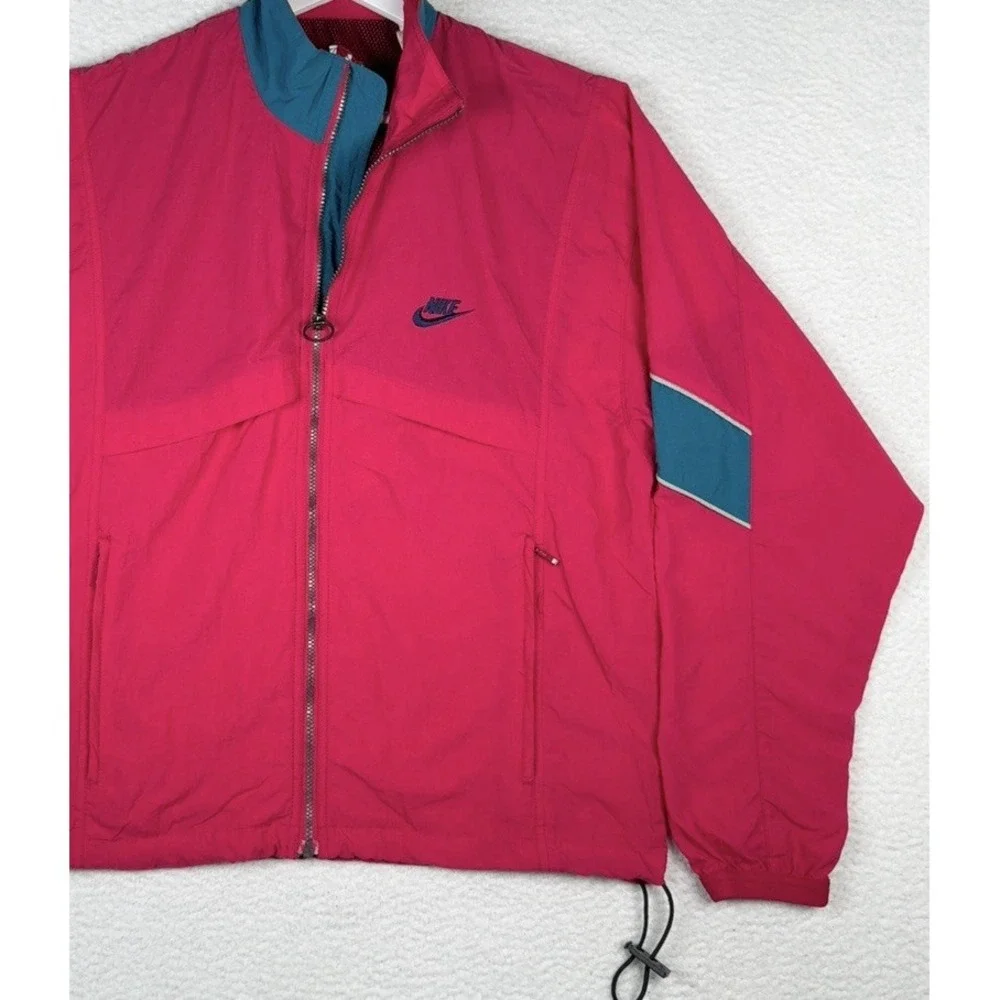 Vintage NIKE INTERNATIONAL Windbreaker Jacket Red Blue - Women's Small